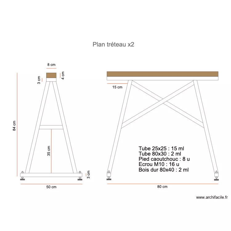 Plan tr&eacute;teau. Plan de 