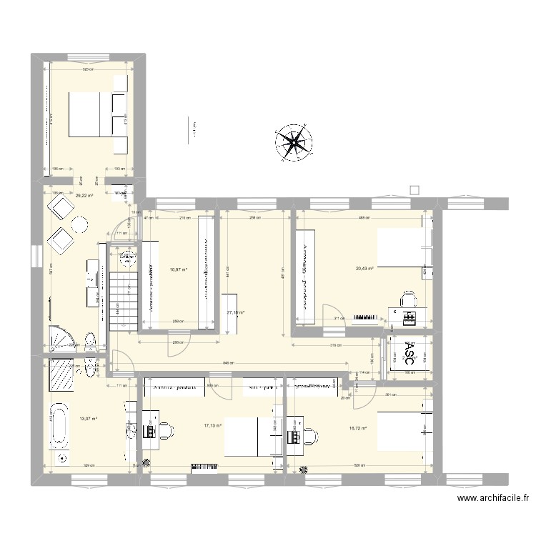 Niveau 2 2. Plan de 8 pièces et 137 m2