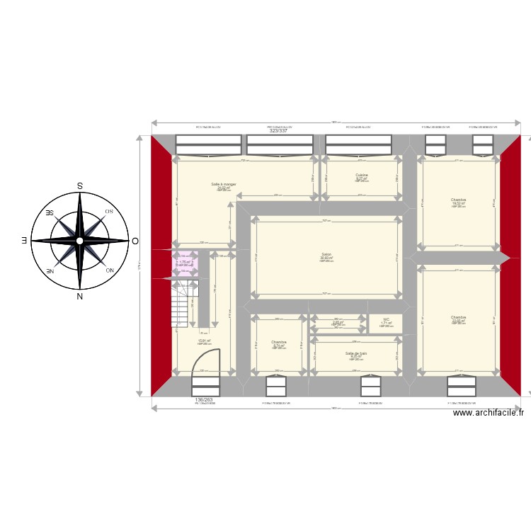 BUISSON. Plan de 24 pièces et 499 m2