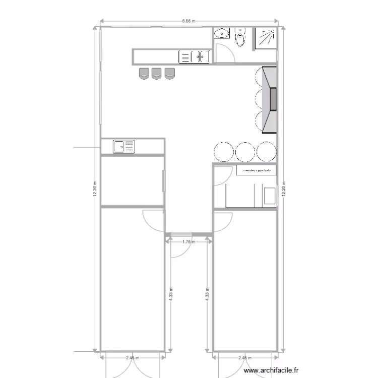 bi&egrave;re 2 conteneurs. Plan de 