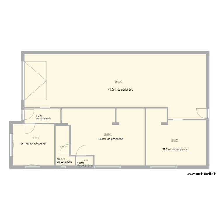 Plan bureau BISCHWIHR. Plan de 7 pièces et 165 m2