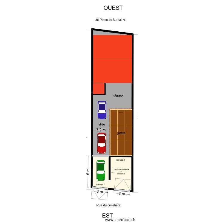 plan 1 arzens. Plan de 2 pièces et 214 m2