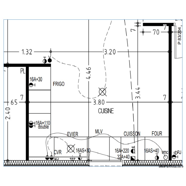 cuisine. Plan de 0 pièce et 0 m2