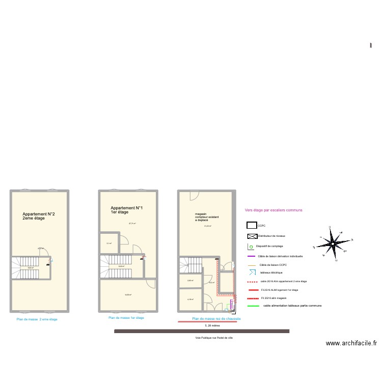 plans de masse immeuble ROUBIN 4. Plan de 10 pièces et 160 m2