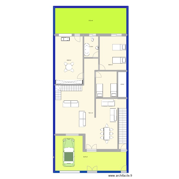 rdc mond. Plan de 7 pièces et 221 m2