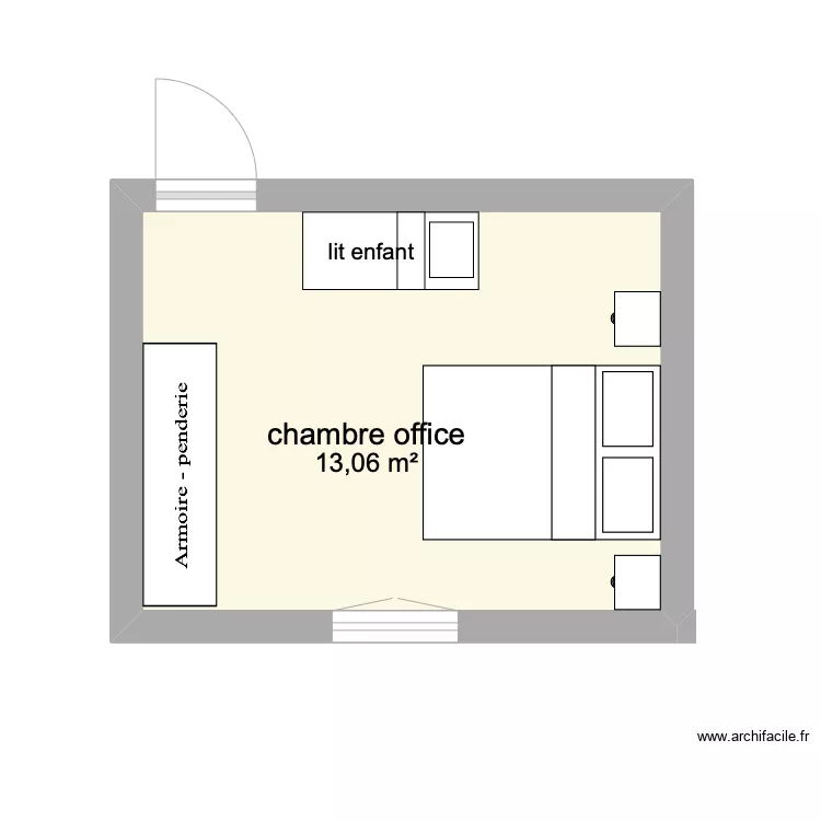 chambre "office" Pageas. Plan de chambre "office" Pageas. Plan de