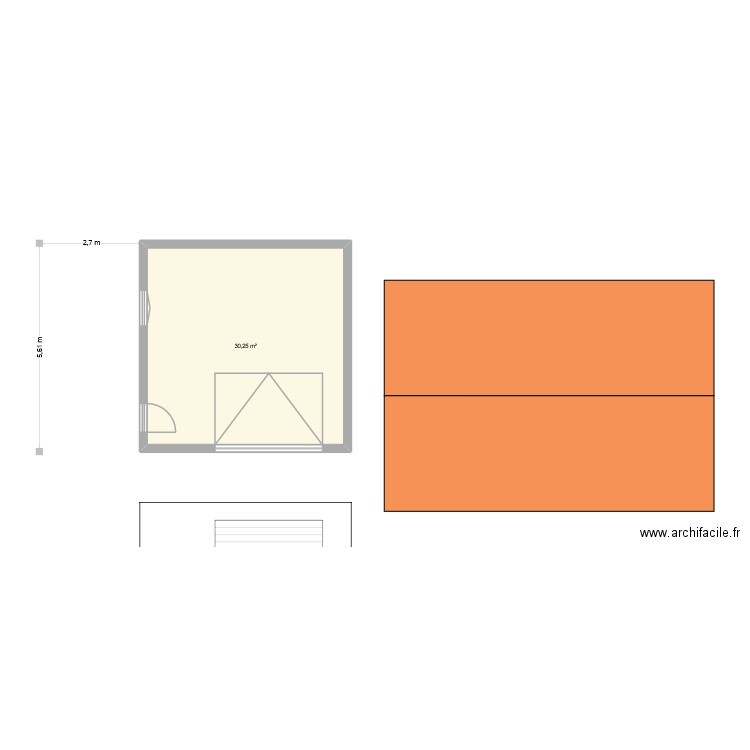 GARAGE. Plan de 1 pièce et 30 m2