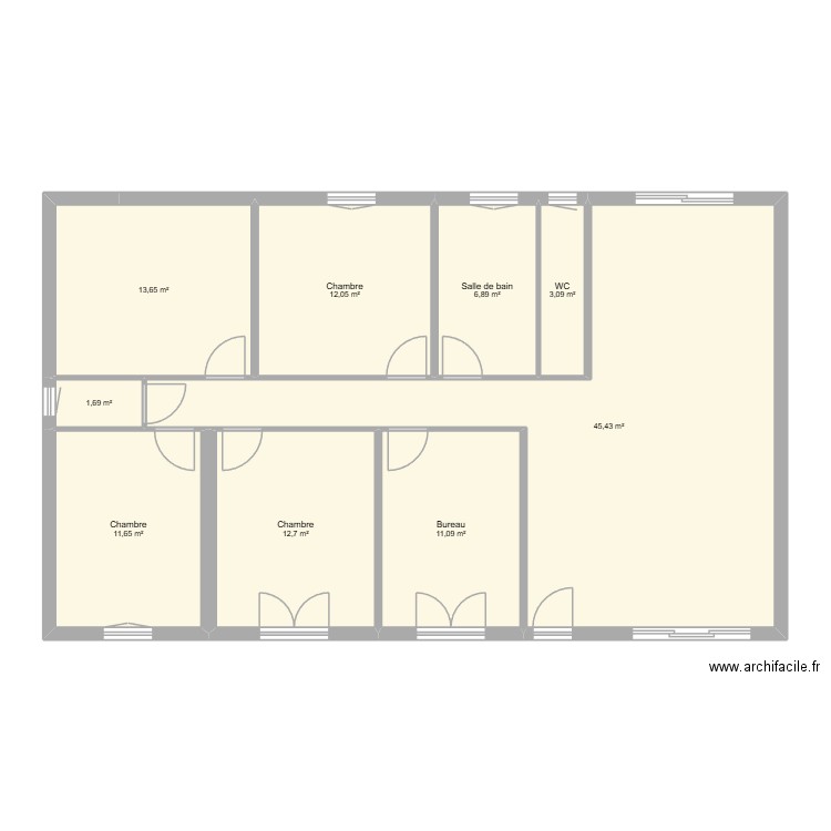 Maison Plan 1. Plan de 9 pièces et 118 m2