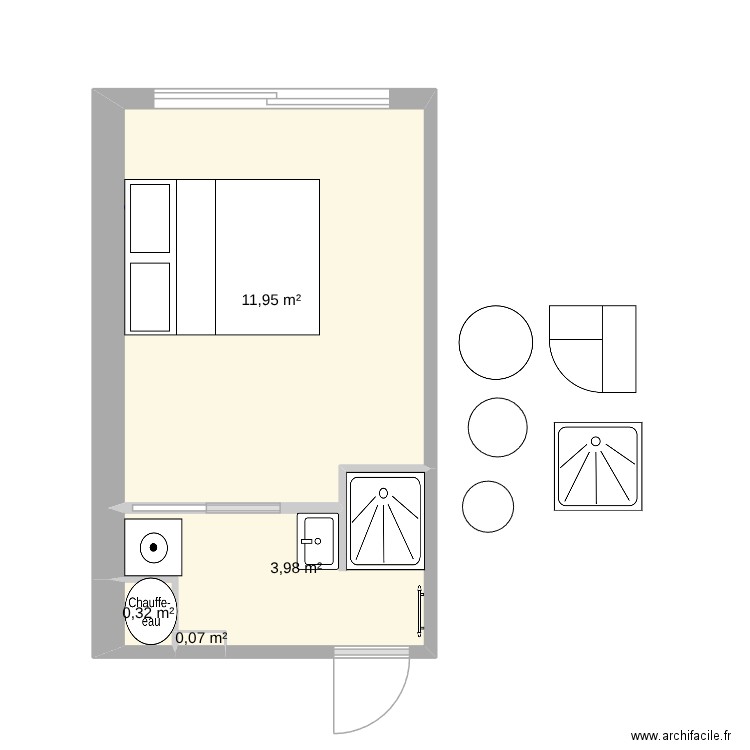 garage. Plan de 4 pièces et 16 m2