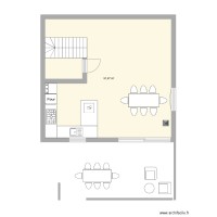 Plan avec baie coulissante et pergola