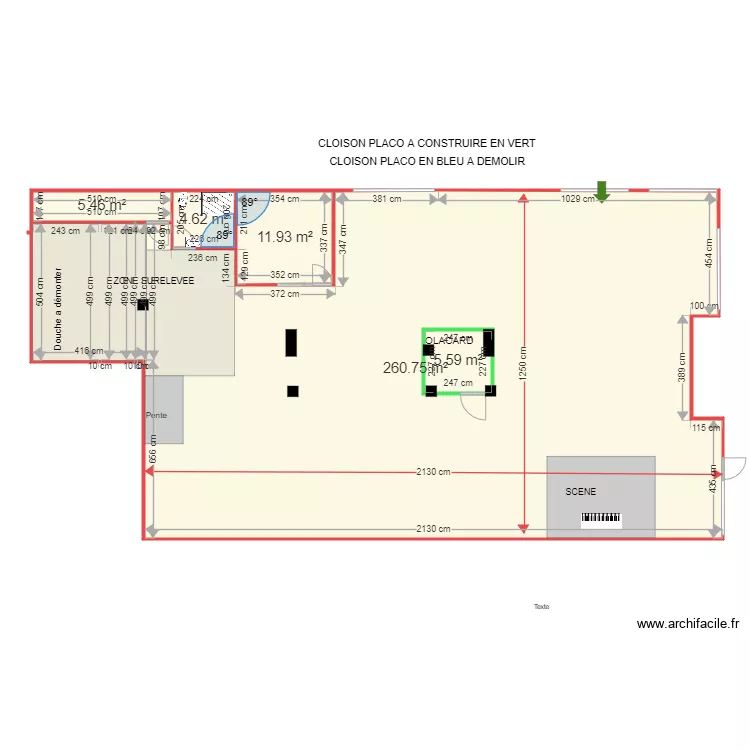 NEGRESKO 4 1er am&eacute;nagement SANS MUR. Plan de 