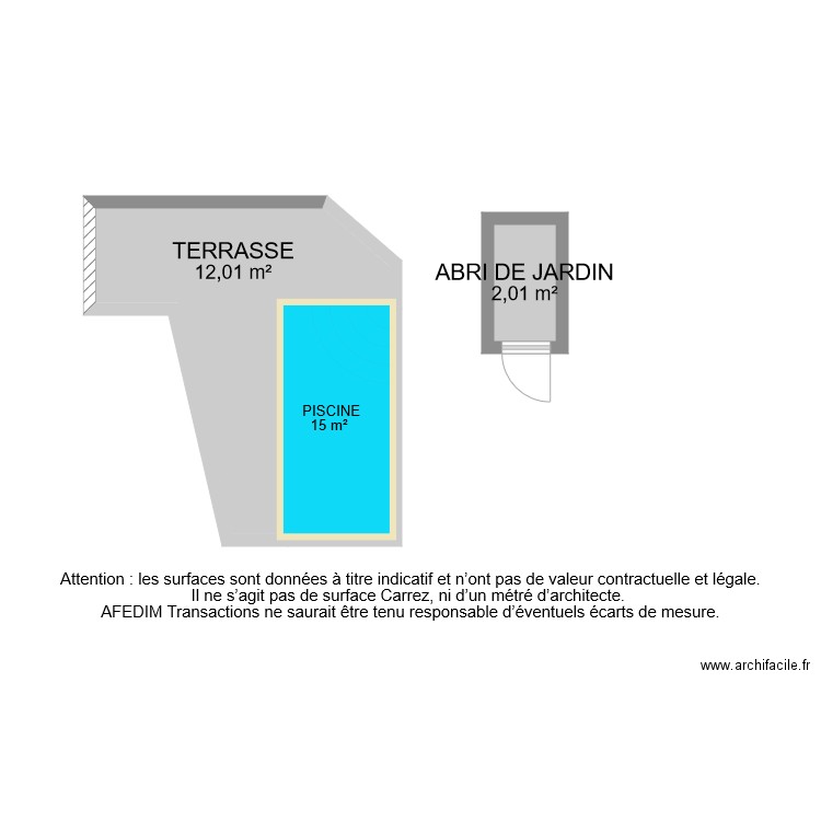 BI 7726 ANNEXES . Plan de 3 pièces et 20 m2