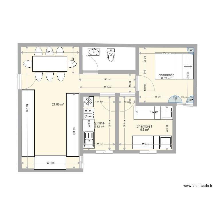 plan appartement 41 m2