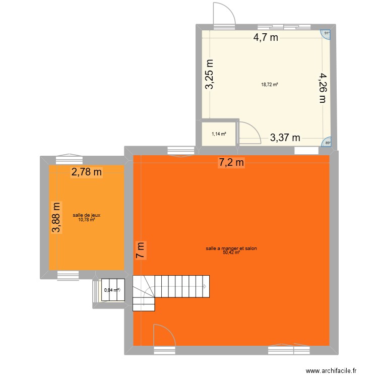 broyes. Plan de 5 pièces et 82 m2