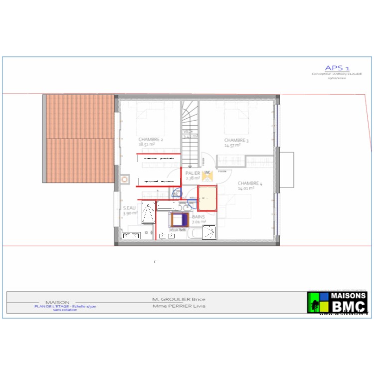 LB 1er. Plan de 1 pièce et 83 m2