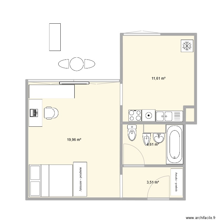 Lyon to be. Plan de 4 pièces et 40 m2