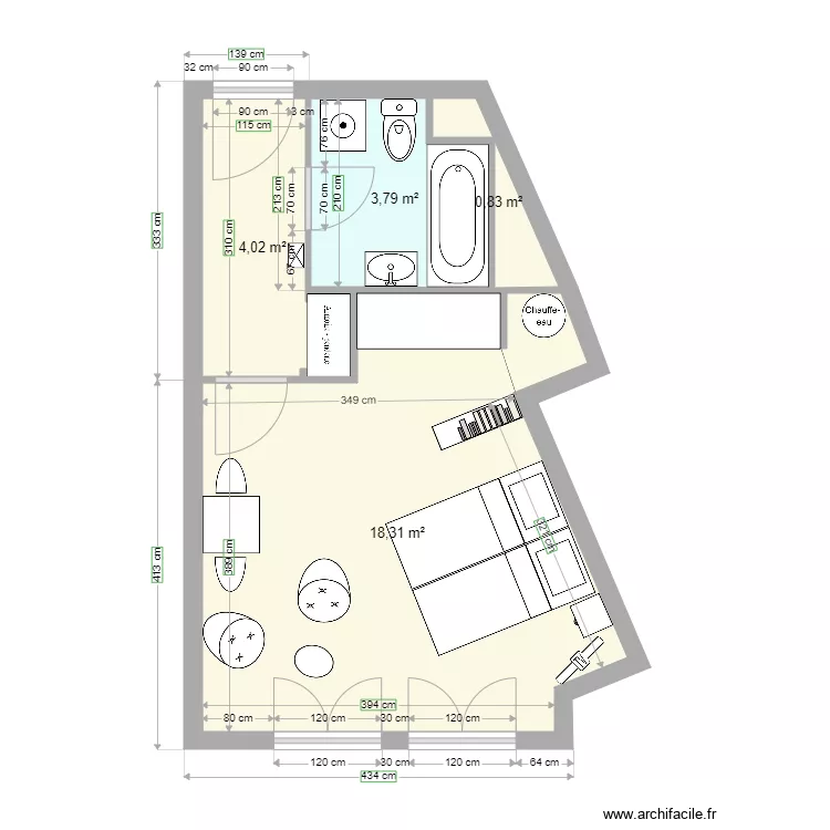 studio 7 ee. Plan de studio 7 ee. Plan de