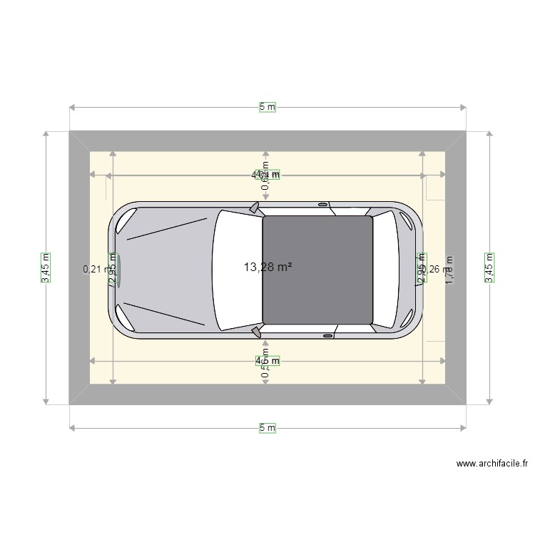 Garage 2. Plan de 1 pièce et 13 m2