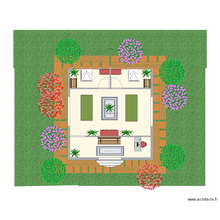 SPA CENTER. Plan de 1 pièce et 40 m2