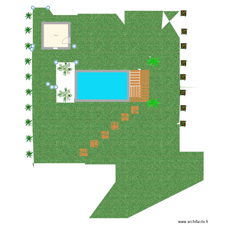 piscine3. Plan de 1 pièce et 10 m2