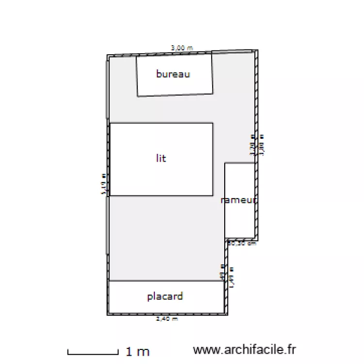 chambre. Plan de 