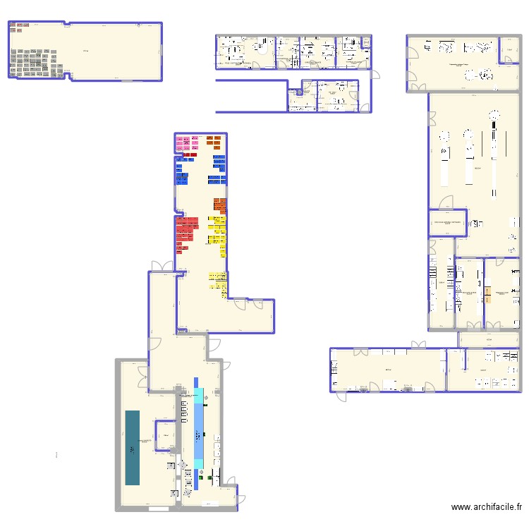 Projet Cuisines HL v20. Plan de 26 pièces et 1100 m2