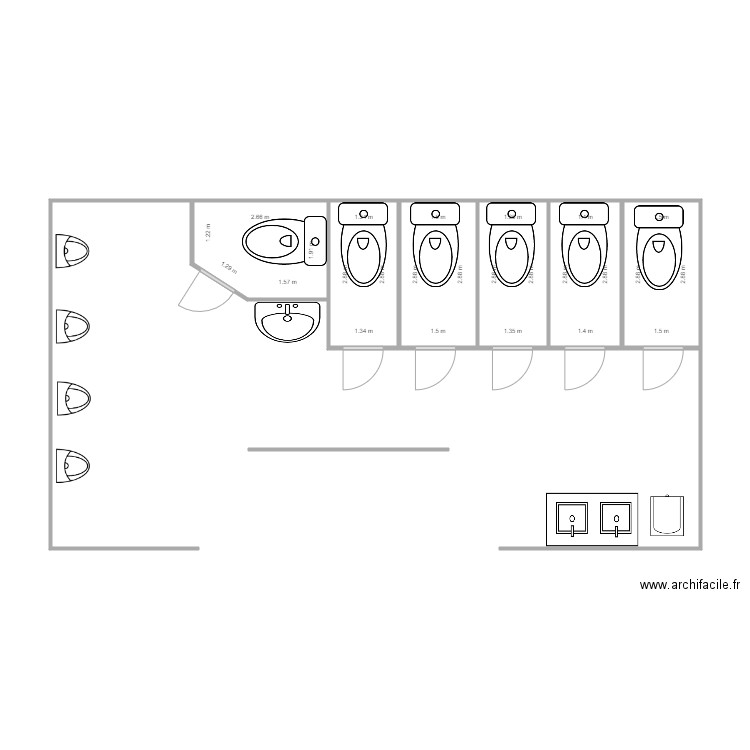 plan1. Plan de 6 pièces et 25 m2