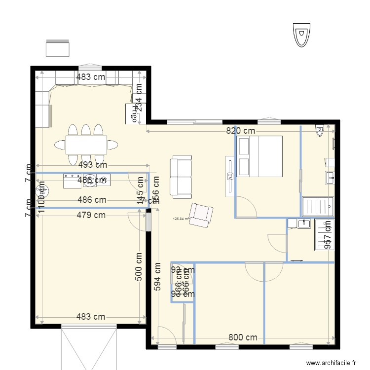 maison 2. Plan de 2 pièces et 131 m2