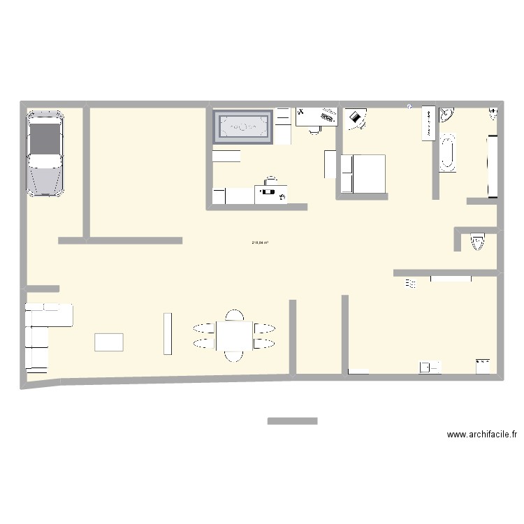 Alexandra. Plan de 1 pièce et 219 m2