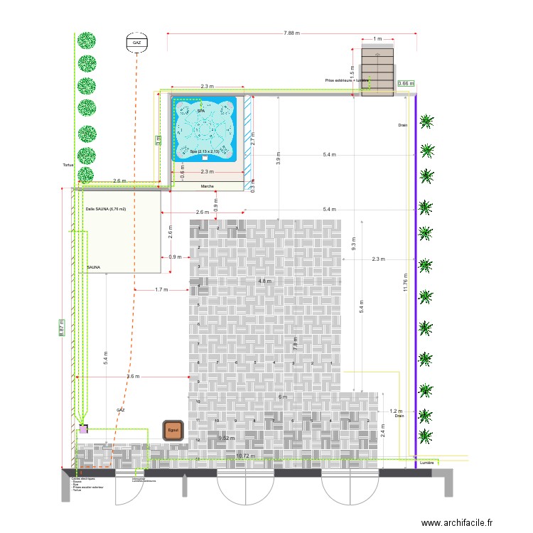 SPASAUNA7electricité. Plan de 0 pièce et 0 m2