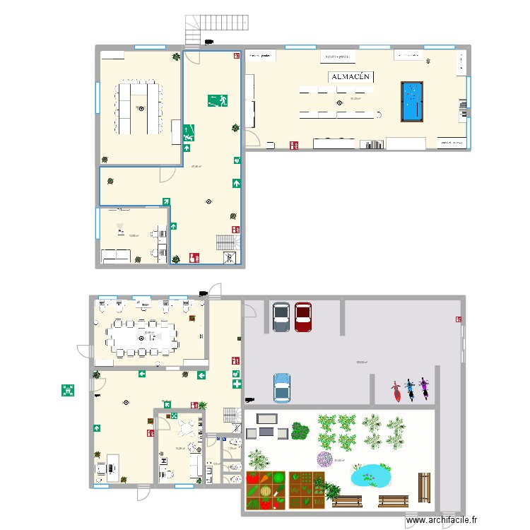 rihab. Plan de 12 pièces et 502 m2