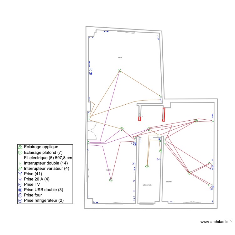 villa d'adda connexion électrique final. Plan de 0 pièce et 0 m2