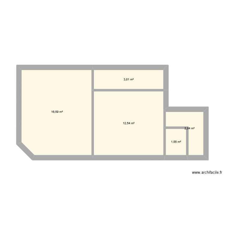 Essia. Plan de 5 pièces et 37 m2