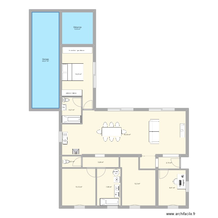Maison V03 - projet 1. Plan de 12 pièces et 141 m2
