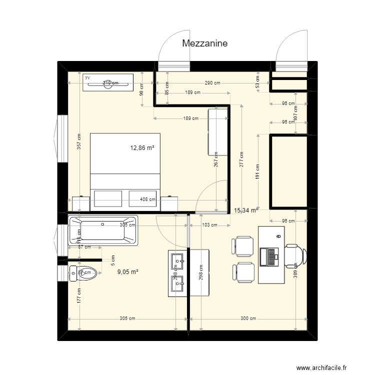 Mezzanine. Plan de 0 pièce et 0 m2