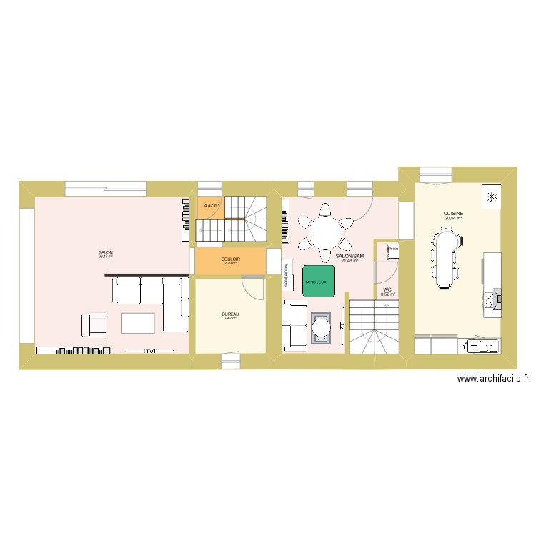 MAISON SAINTES 5. Plan de 20 pièces et 187 m2