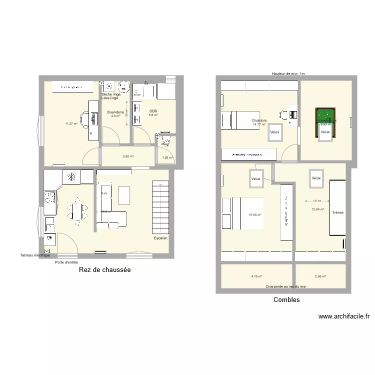 Maison 6. Plan de 