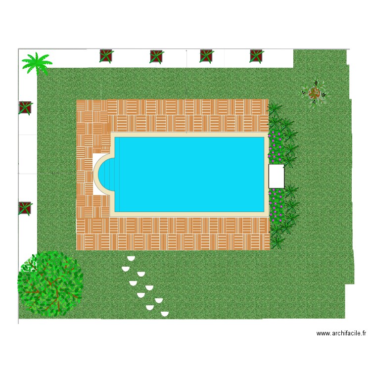 jardin piscine. Plan de 0 pièce et 0 m2