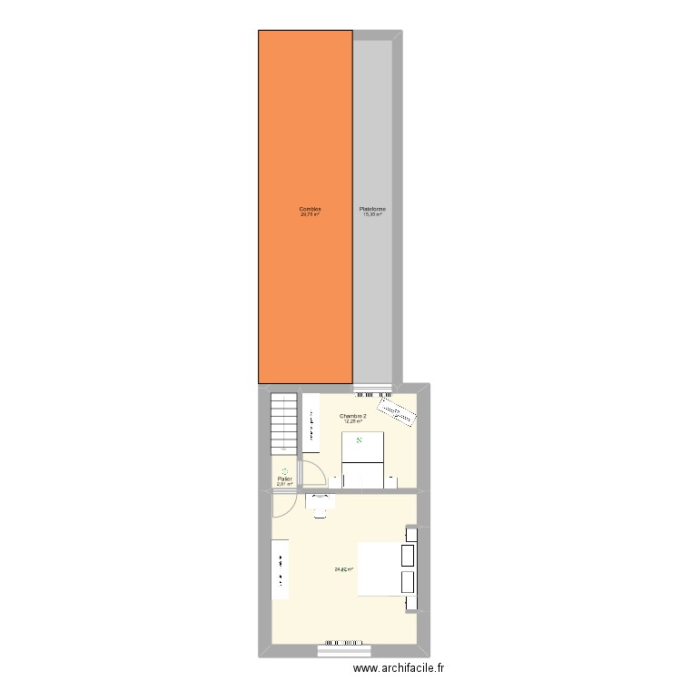 R. de la Limite (1er étage). Plan de 0 pièce et 0 m2
