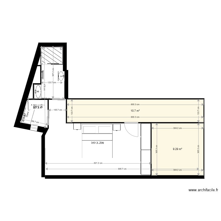 etage base . Plan de 0 pièce et 0 m2