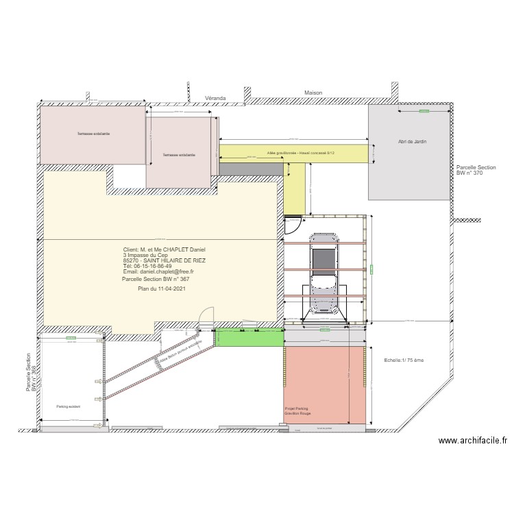 Plan de détail du garage. Plan de 0 pièce et 0 m2