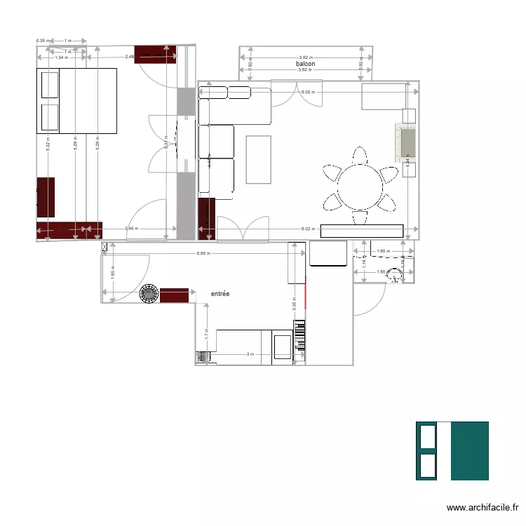 appart. Plan de appart. Plan de