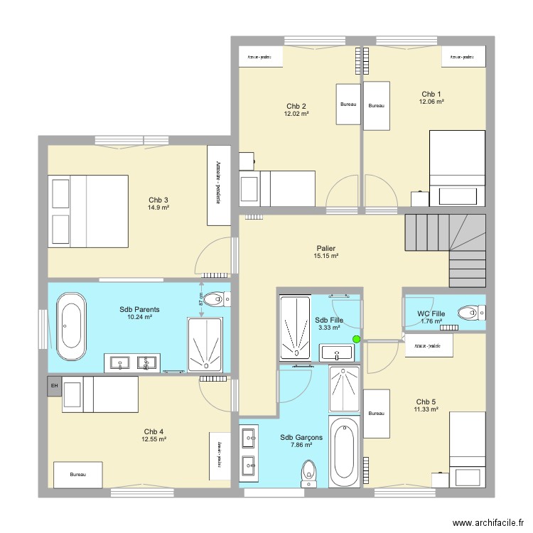 Etage. Plan de 0 pièce et 0 m2