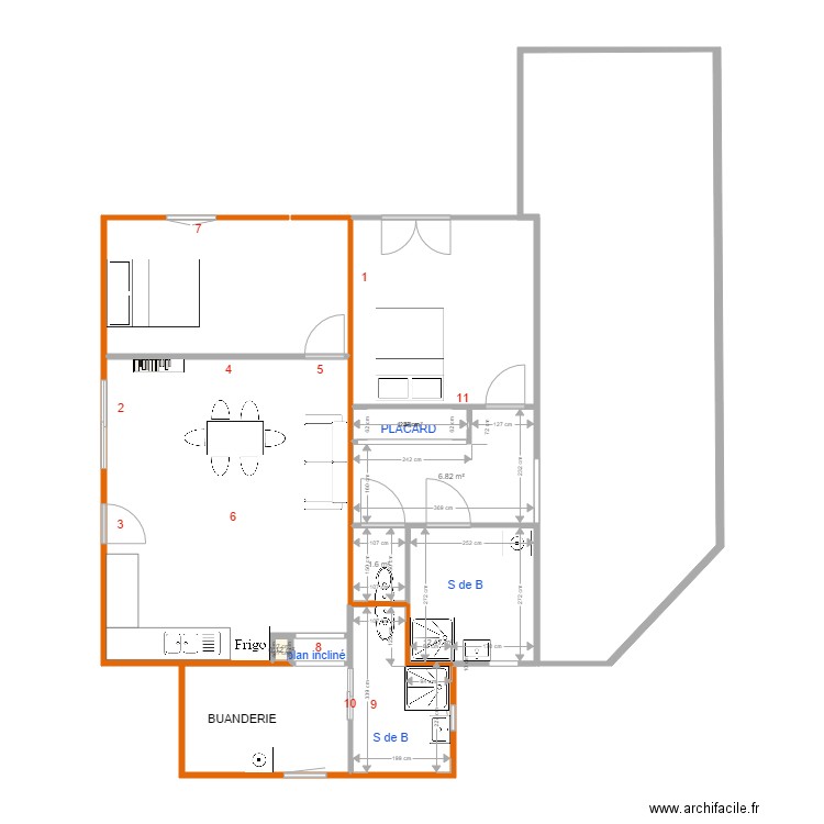 projet aménagement 2B. Plan de 0 pièce et 0 m2