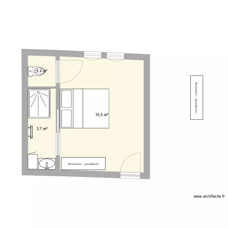 Chambre Bleue n1. Plan de Chambre Bleue n1. Plan de
