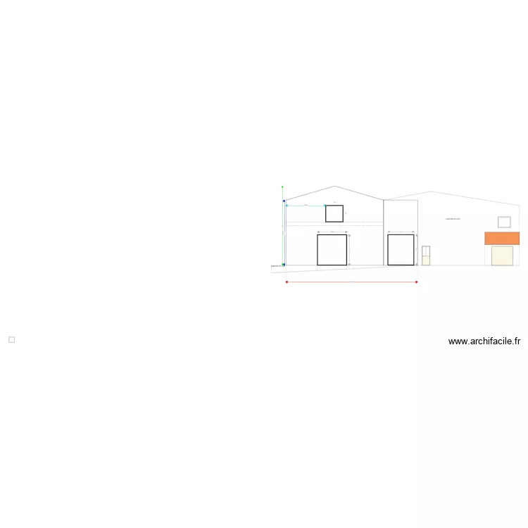 face ouest existant trilla. Plan de 