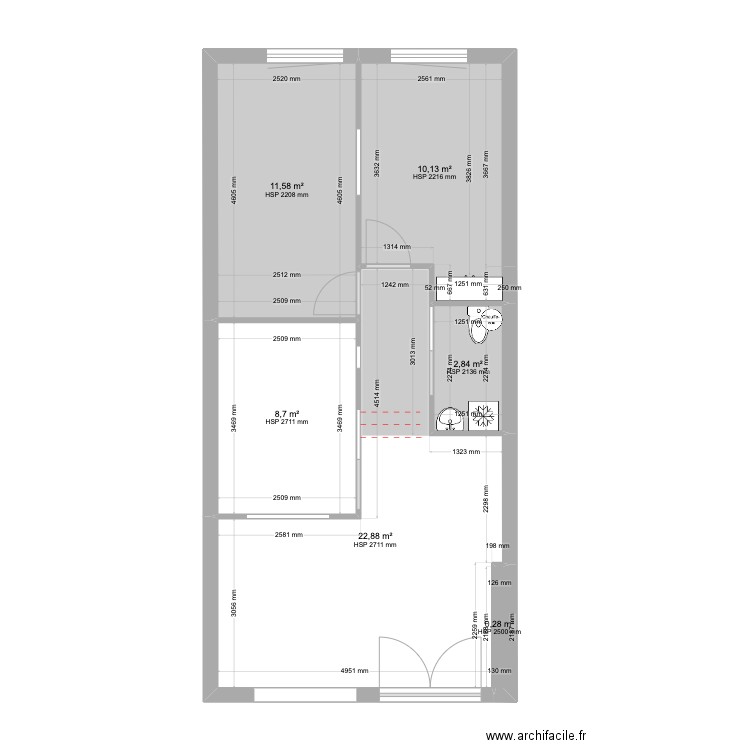 LFICesson_AprèsTravaux_Modif1. Plan de 6 pièces et 56 m2