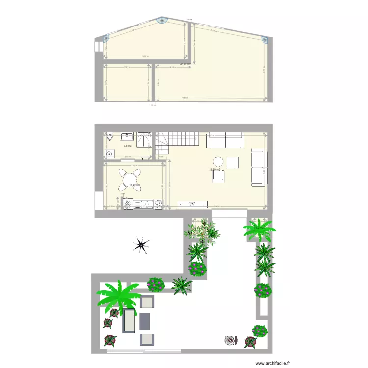 Maison grange 01. Plan de 