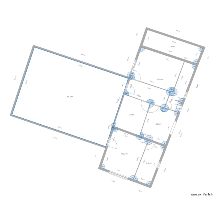 xv39 agrandissement 9. Plan de 7 pièces et 125 m2