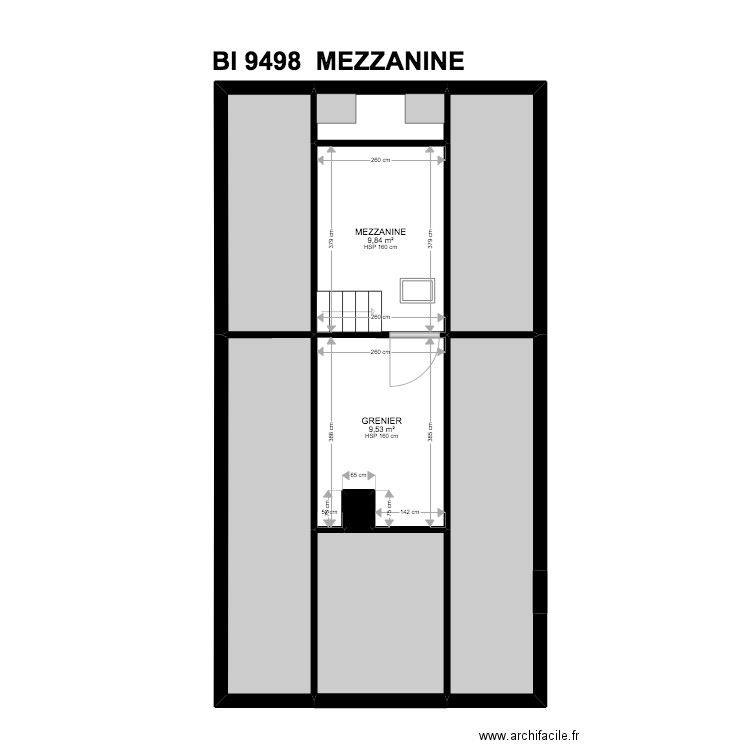 BI 9498. Plan de 40 pièces et 311 m2